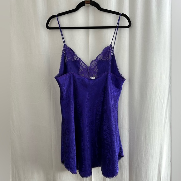Vintage Deena Purple Slip Dress with Lace Detail Womens Size M/L - Picture 5 of 6